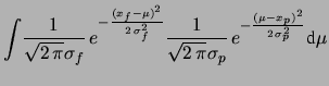 $\displaystyle f(x_f\,\vert\,x_p)$