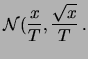 $\displaystyle \ \approx{\cal N}(x, \sqrt{x})\,.$