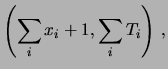 $\displaystyle \prod _i (r\,T_i)^{x_i}\cdot e^{-r\,T_i} \propto
r^{\sum_i x_i} \cdot e^{-r\,\sum_i T_i}$