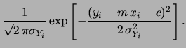 $\displaystyle f(x_i,y_i\,\vert\,m,c)$