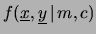 $\displaystyle \frac{1}{\sqrt{2\,\pi}\sigma_{Y_i}}\exp{\left[-\frac{(y_i-m\,x_i-c)^2}
{2\,\sigma_{Y_i}^2}\right]}\,.$