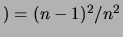 $ ) = 1/n^2$