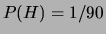 $ P(E\,\vert\,\overline{H})=1/89$