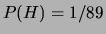 $ P(E\,\vert\,\overline{H})=1/88$
