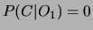 $ P(B\vert O_1) = 1/3$