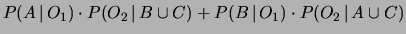 $\displaystyle \frac{2}{3}\times 1 +
\frac{1}{3}\times 0 +
0 \times 0 = \frac{2}{3}$