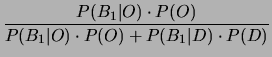 $\displaystyle P(O\vert B_1)$