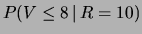 $\displaystyle 1 - \frac{1\times 0.05}
{1\times 0.05 +
\frac{1}{3}\times 0.10 +
\frac{1}{9}\times 0.20 + \cdots}
= 0.59$