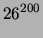 $\displaystyle 26^{200}$