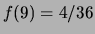 $ f(8) = 5/36$