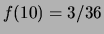 $ f(9) = 4/36$