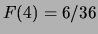 $ F(3) = 3/36$