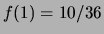 $ f(0) = 6/36$