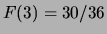 $ F(2) =24/36$