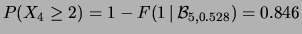 $ P(X_3 \ne 0)=1-f(0\,\vert\,{\cal P}_{3/4}) = 0.528$
