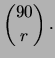 $\displaystyle \binom{90}{r}\,.$