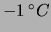 $ -1\,^\circ C$